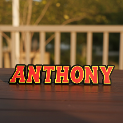 Custom My Hero Academia nameplate sign with a personalised name, made from durable PLA