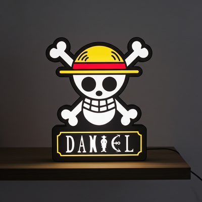 Custom One Piece LED lightbox sign with a personalised name