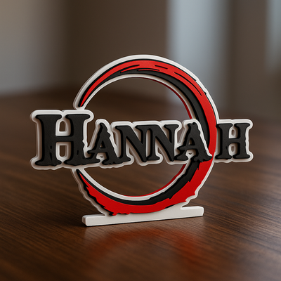 Custom Demon Slayer nameplate sign with a personalised name, made from durable PLA