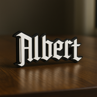 Custom Attack on Titan nameplate sign with a personalised name, made from durable PLA