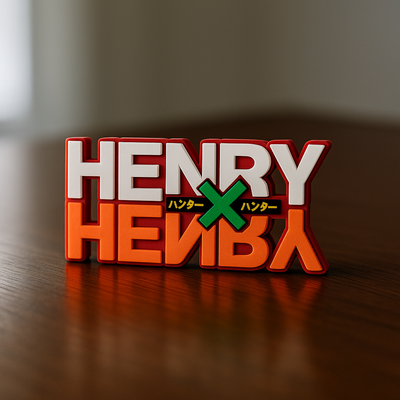 Custom Hunter x Hunter nameplate sign with a personalised name, made from durable PLA