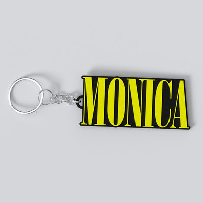 Custom Nirvana keychain with a personalised name in the band's logo lettering, made from durable PLA
