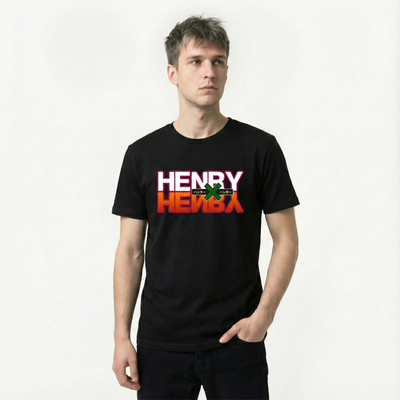 Custom Hunter x Hunter t-shirt with a personalised name in the series' lettering