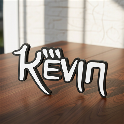 Custom Jujutsu Kaisen nameplate sign with a personalised name, made from durable PLA