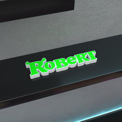 Custom Shrek-inspired nameplate sign with a personalised name, made from durable PLA