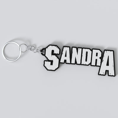 Custom Pantera keychain with a personalised name in the band's logo lettering, made from durable PLA
