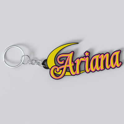Custom Sailor Moon keychain with a personalised name in the series' lettering, made from durable PLA