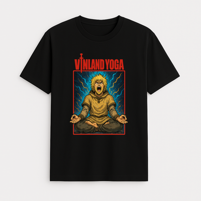 Vinland Saga “Vinland Yoga” parody graphic t-shirt in 100% cotton