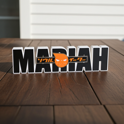 Custom Soul Eater logo that reads "MARIAH"