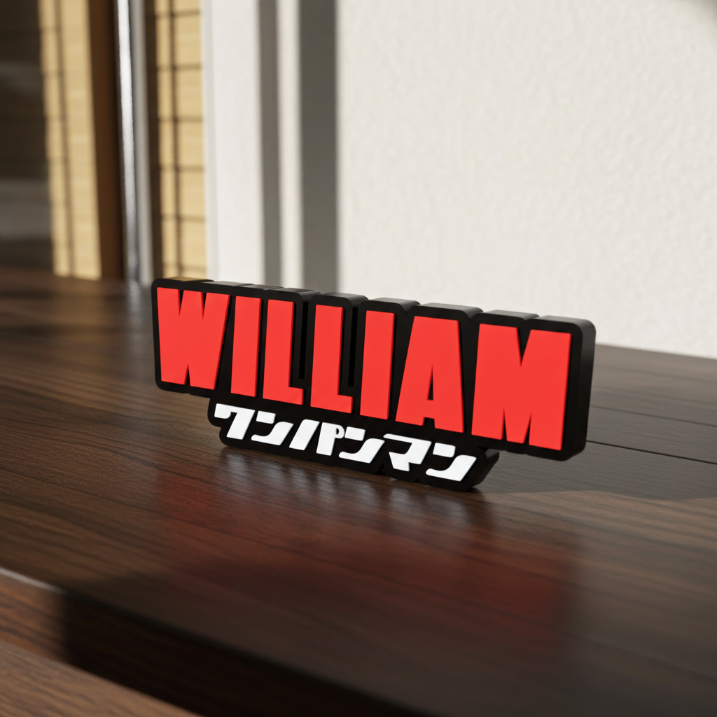 Custom One Punch Man Nameplate Sign – Personalized Hero Decor