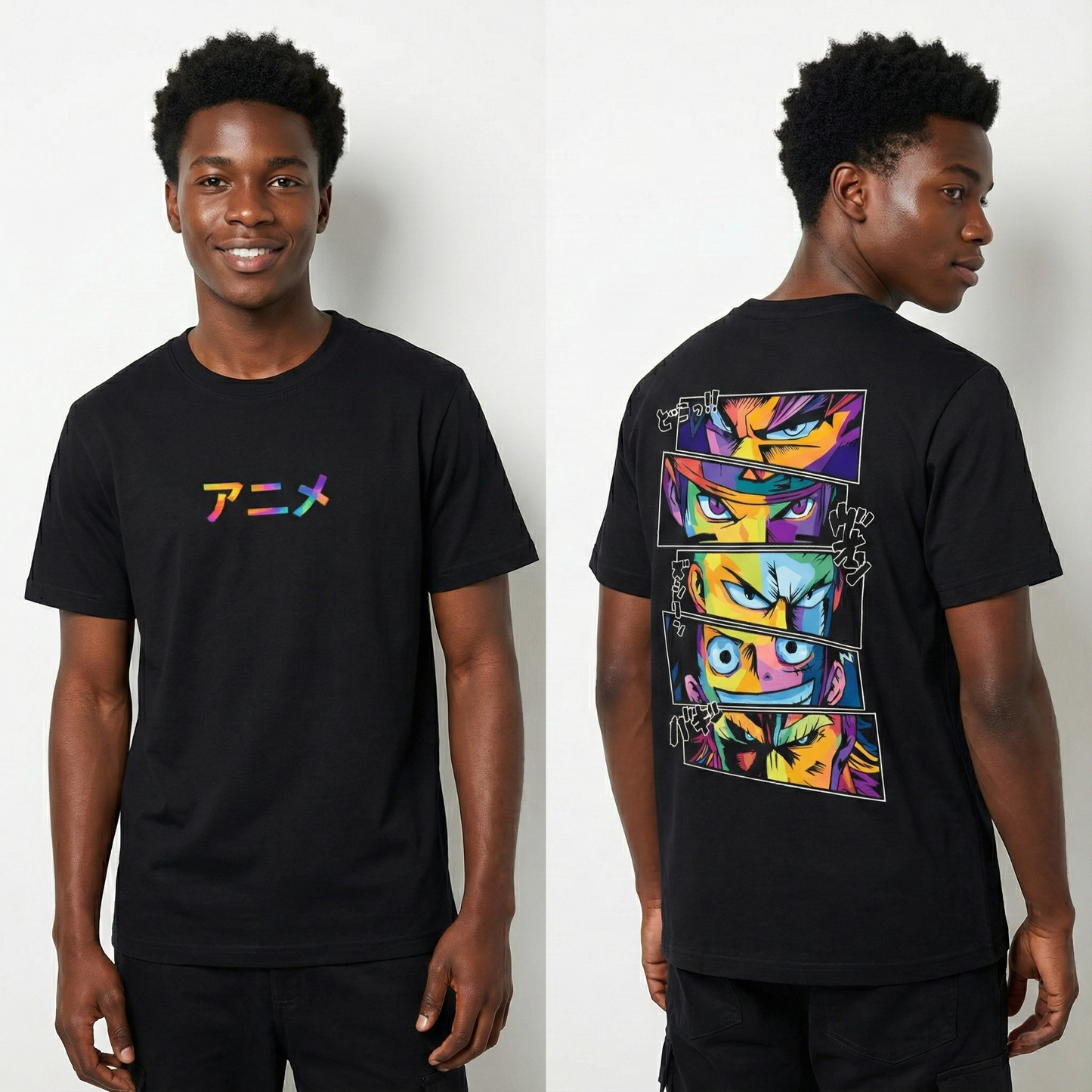 5 Anime Heroes Vibrant T-Shirt
