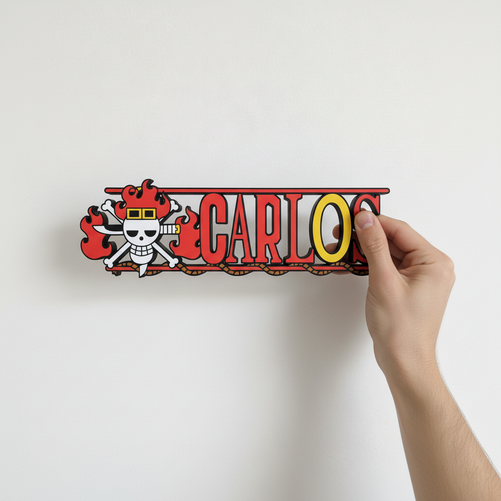 Custom One Piece Nameplate Sign – Personalized Anime Desk or Wall Decor
