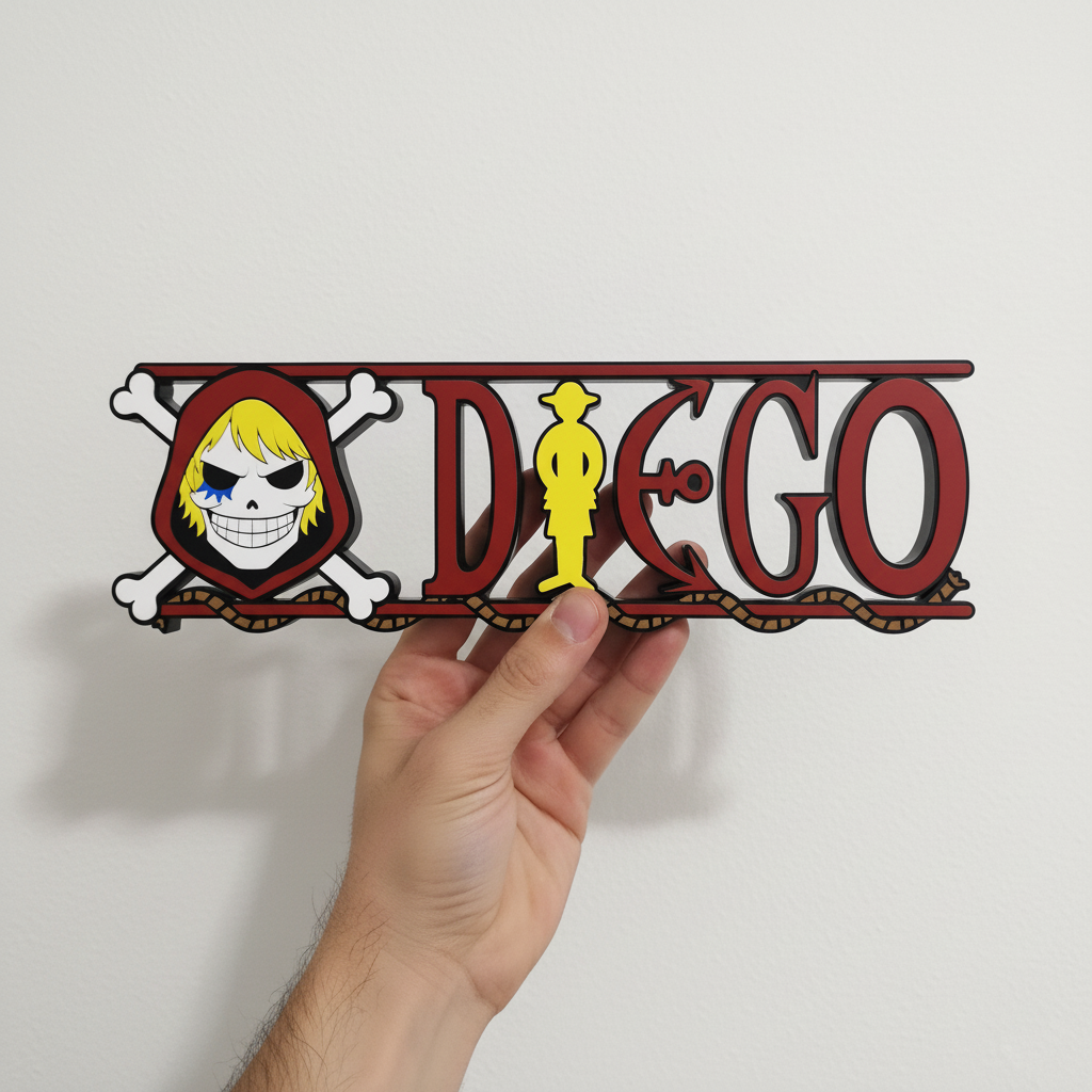 Custom One Piece Nameplate Sign – Personalized Anime Desk or Wall Decor