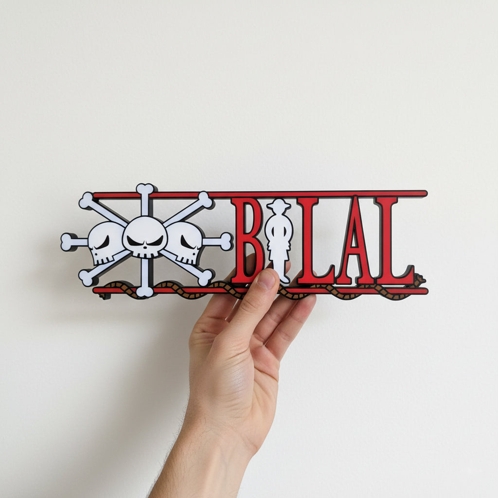 Custom One Piece Nameplate Sign – Personalized Anime Desk or Wall Decor