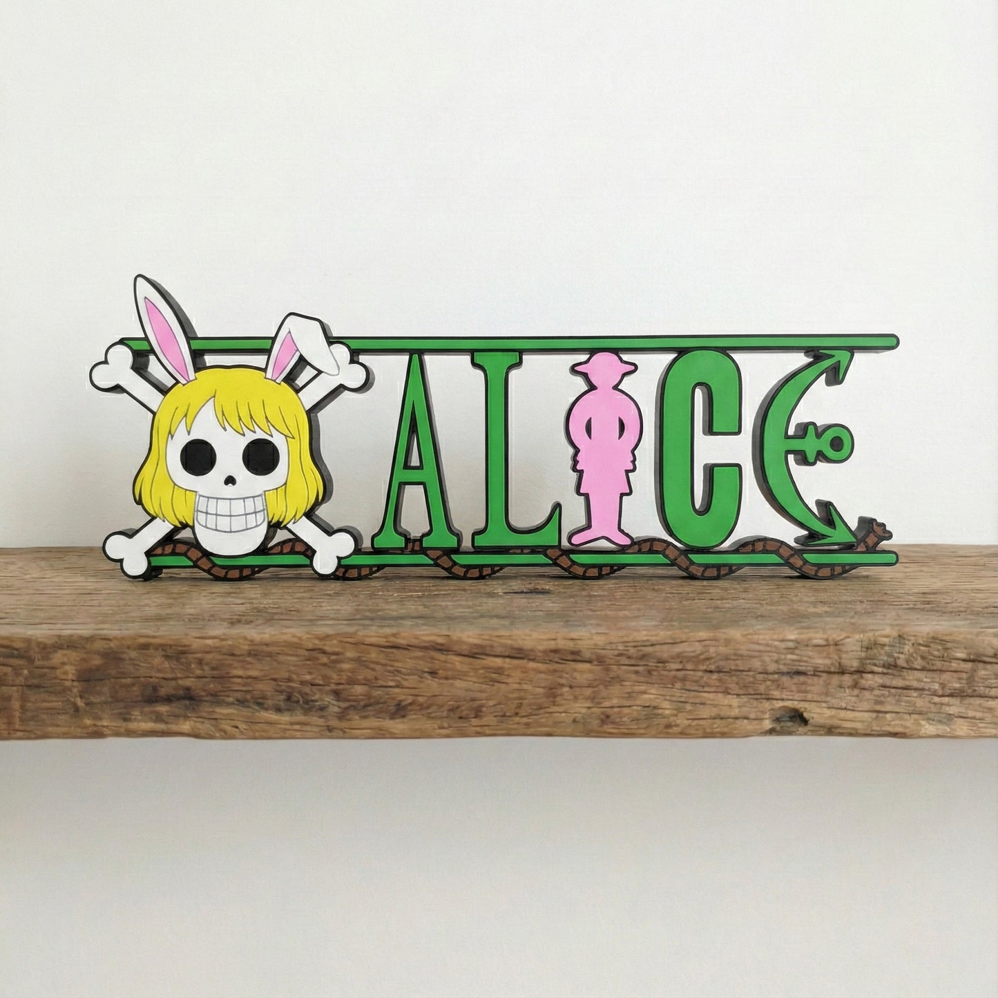 Custom One Piece Nameplate Sign – Personalized Anime Desk or Wall Decor