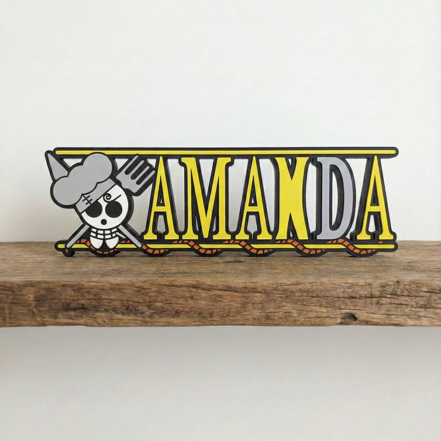 Custom One Piece Nameplate Sign – Personalized Anime Desk or Wall Decor