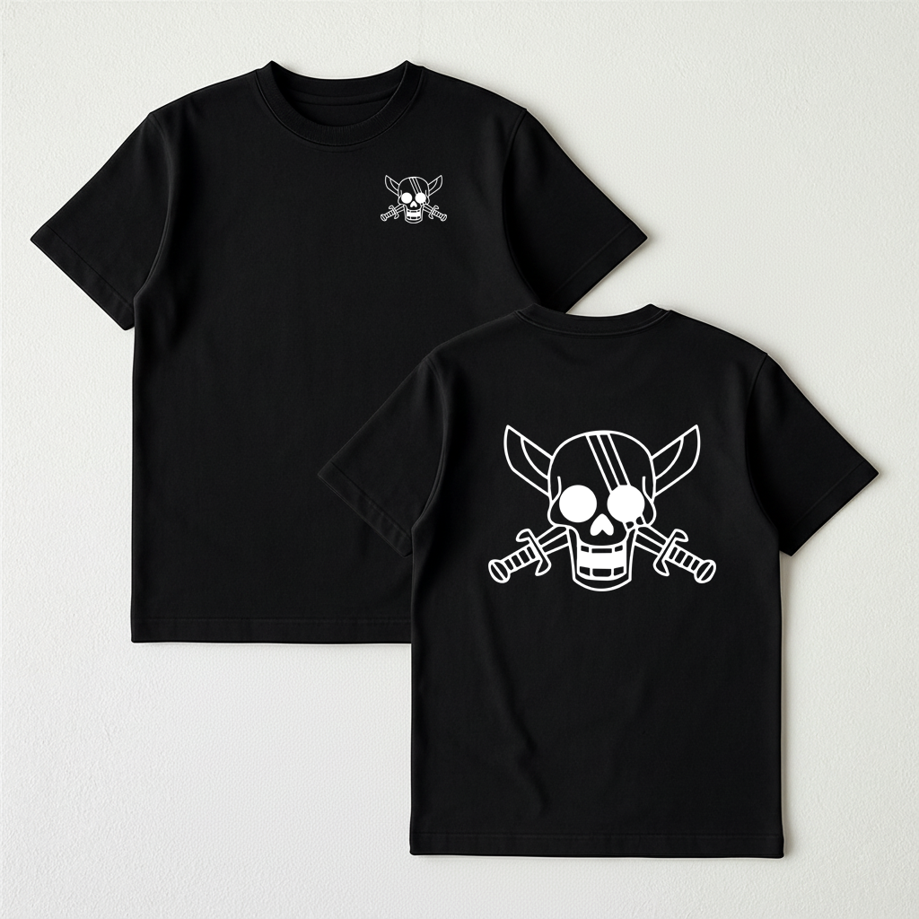 Monochromatic Jolly Roger T-Shirt (16 characters)