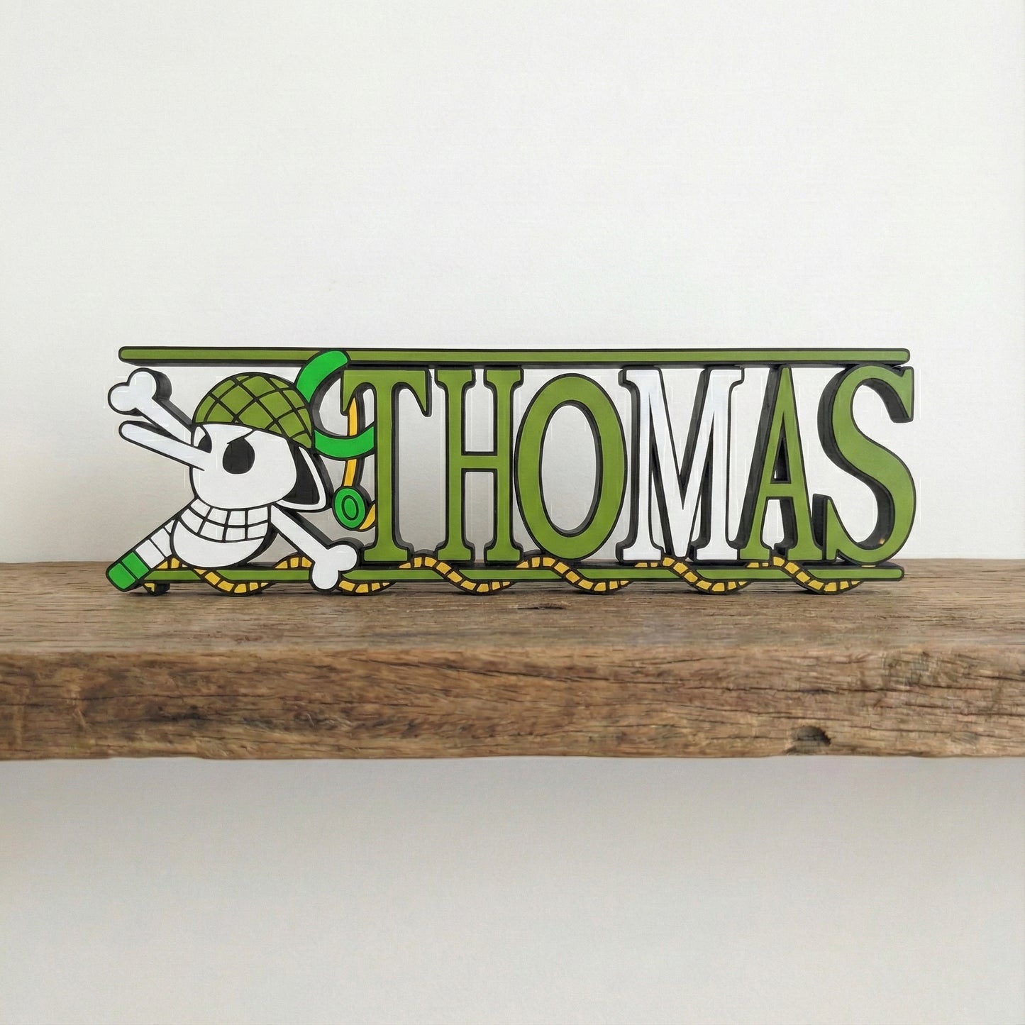 Custom One Piece Nameplate Sign – Personalized Anime Desk or Wall Decor