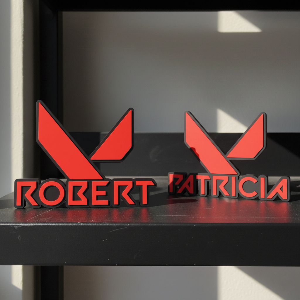 Custom Valorant Nameplate Sign – Personalized Stand Decor